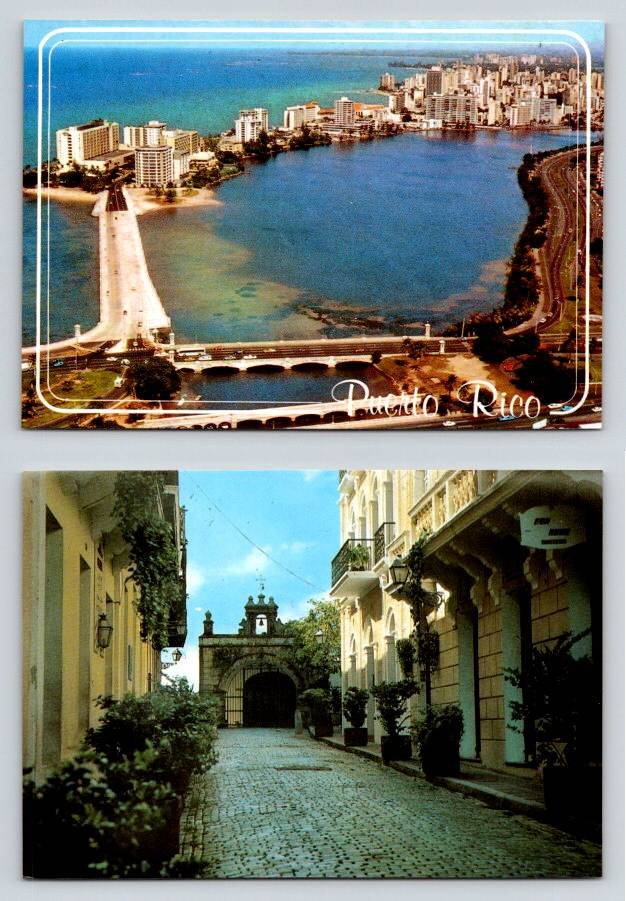 Puerto Rico San Juan - Lot of 2 Continental Postcards (BoxPR-1)