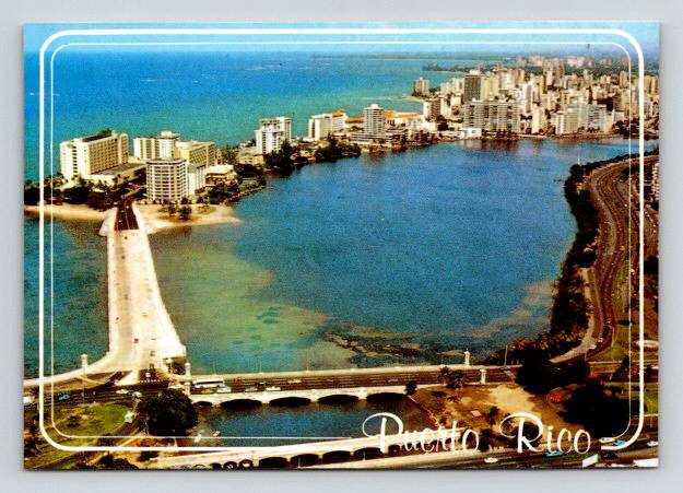 Puerto Rico San Juan Aerial View Continental Postcard (BoxPR-3)