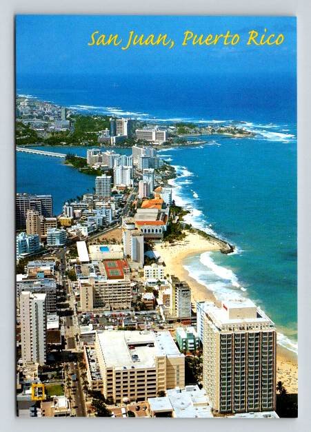 Puerto Rico San Juan Aerial View of the Condado - Continental Postcard (BoxPR-7)