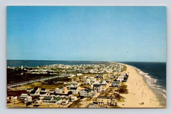 Fenwick Island Beach Delaware Aerial View & Lighthouse Postcard (P-101)