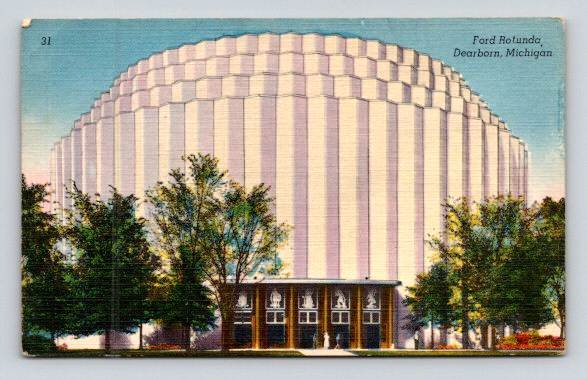 Dearborn Michigan Ford Rotunda Postcard (ecM324)