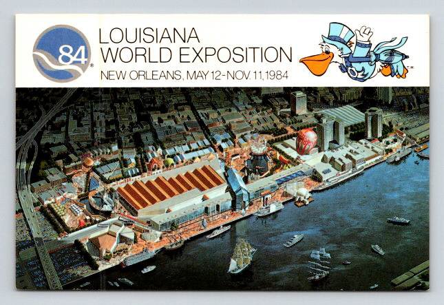 New Orleans Louisiana 1984 World Exposition Banks of the Mississippi Postcard (ContB-513)