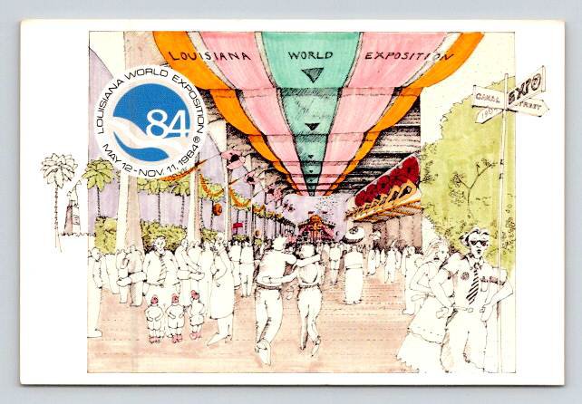 New Orleans Louisiana 1984 World Exposition Canal Street Entrance Postcard (ContB-517)