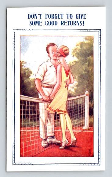 Humor Bamforth Tennis Comic - Don't Forget to Give Some Returns Postcard 024No.  (R-799)