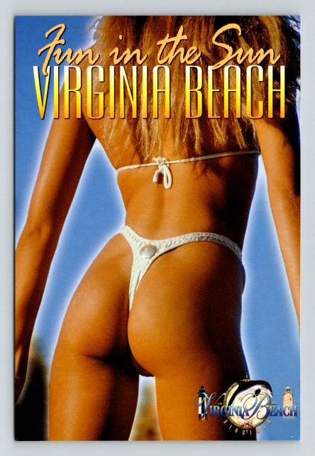 Virginia Beach Risque Babe - Greetings From Fun in the Sun - Continental Postcard (ContB-583)