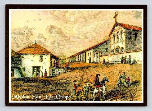 Mission San Luis Obispo - Art Postcard (ContB-687)