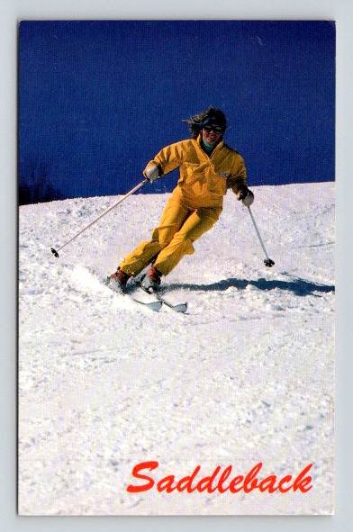 Saddleback Rangeley Maine Skiing, Skier Postcard (S-149)