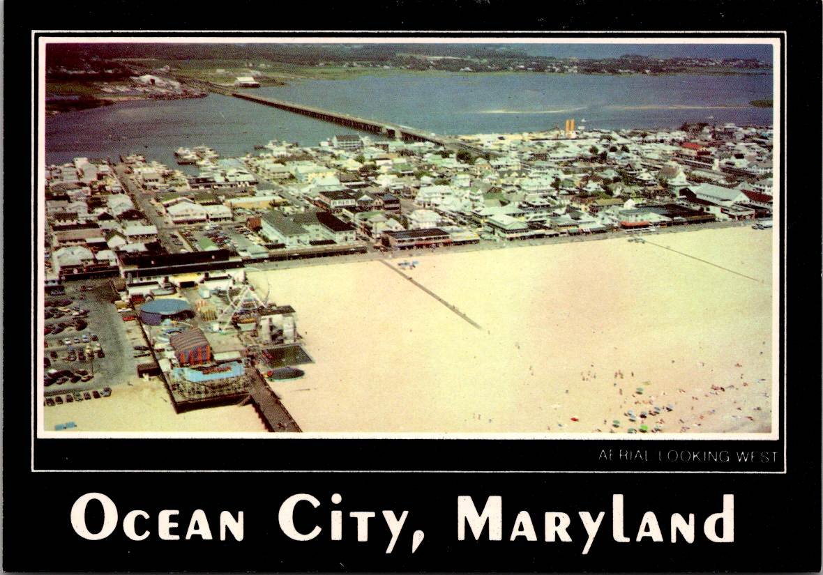 Ocean City Maryland Amusement Park, South End Boardwalk & Route 50 Postcard (ContC-07)