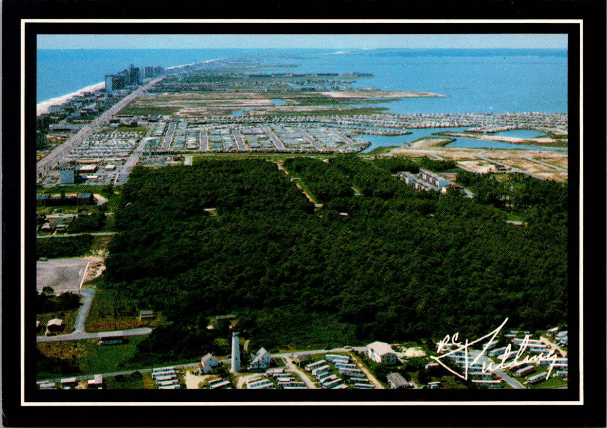 Ocean City Maryland Looking South From Fenwick Lighthouse, R.C. Pulling Postcard (ContC-11)