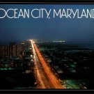 Ocean City Maryland Night Looking South From 94th Street - R.C. Pulling Postcard (ContC-13)