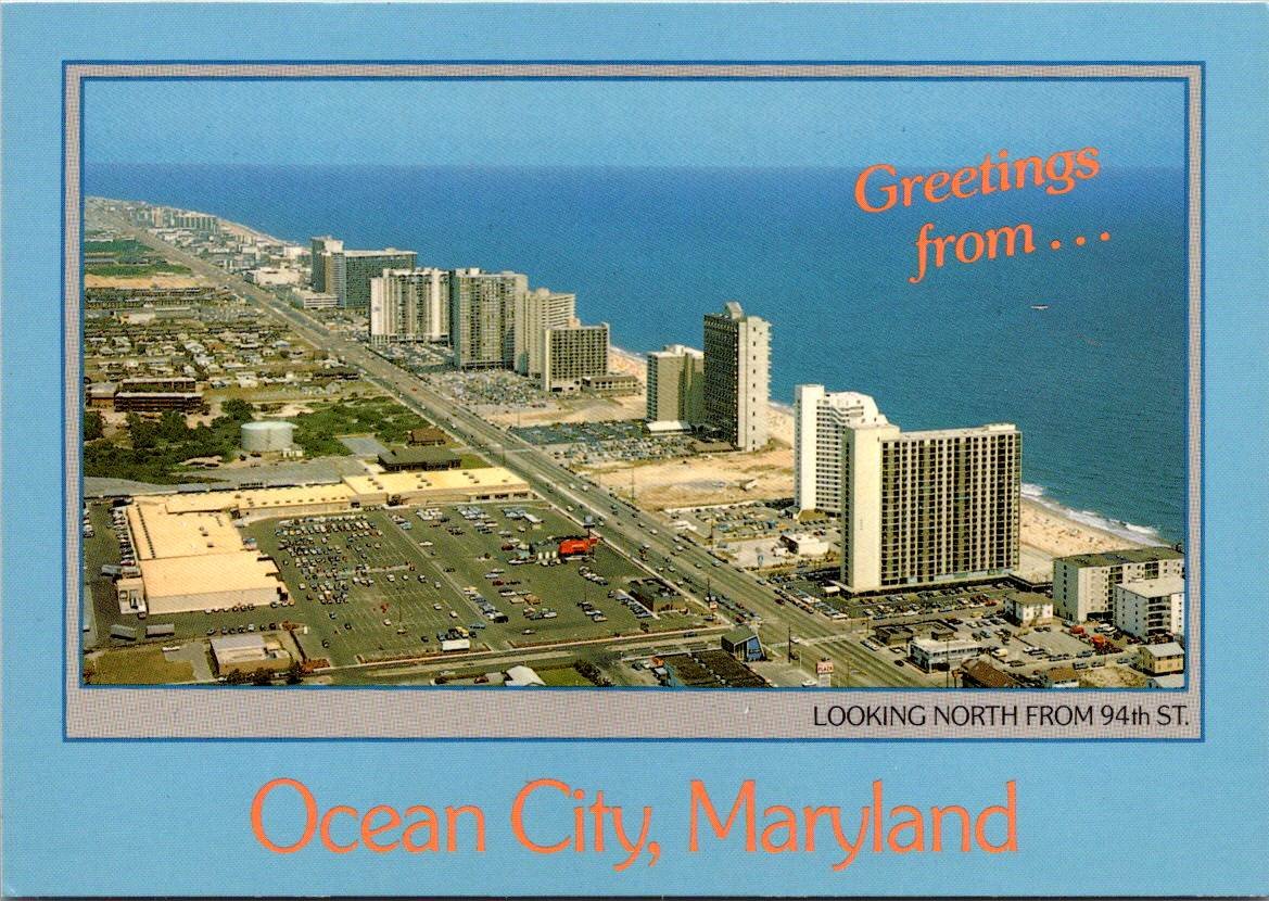 Ocean City Maryland From 94th Street Rose's Dept Store - R.C. Pulling Postcard (ContC-17)