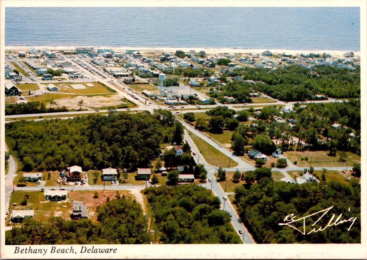 Bethany Delaware over the Town, Garfield Street Postcard, R.C. Pulling Postcard (ContC-23)