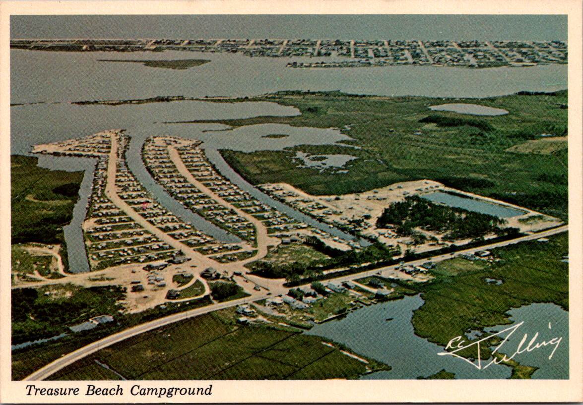 Treasure Beach Campground, Fenwick Island Delaware Assawomen Bay Postcard (ContC-38)