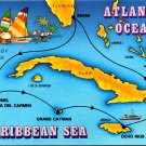Caribbean Sea, Atlantic Ocean Map Postcard (ContC-163)