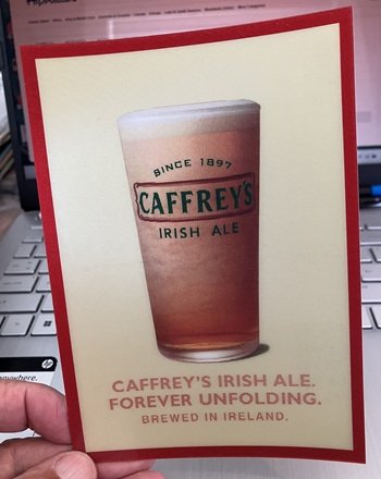 Caffrey's Irish Ale - 3D Lenticular Postcard (ContC-175A)