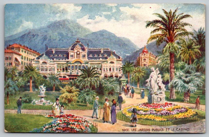 Nice, Les Jardins Publics et le Casino France - Tuck Oillette Postcard (ecM336)