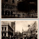 RPPC Venezia Italy, Italia - Night, Moon, Notturno - Lot of 2 Postcards Cartoline (ecM338}