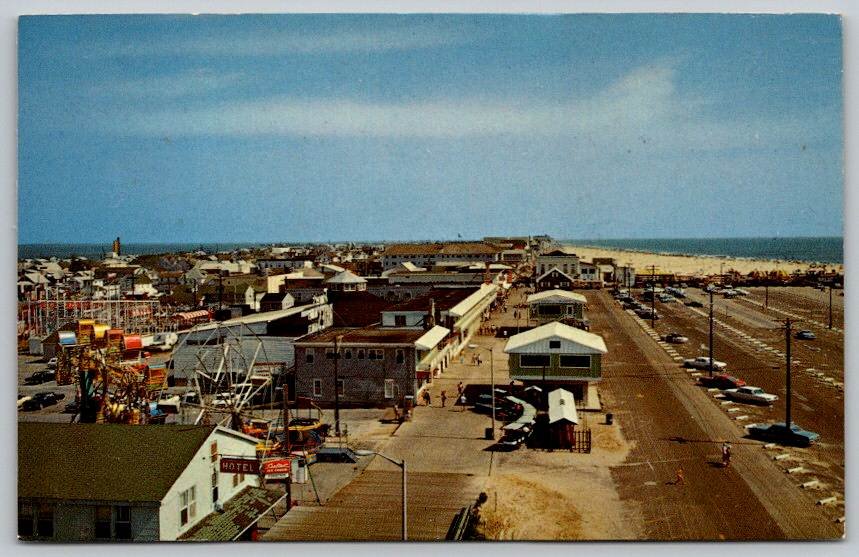 Ocean City Maryland Souvenir City, Boardwalk and Train Postcard  (W-401)