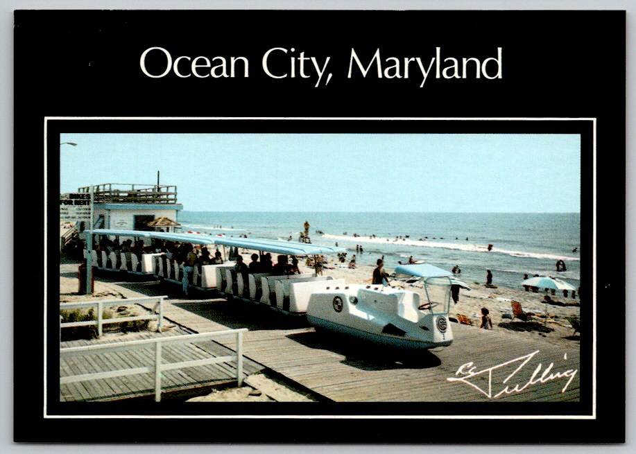 Ocean City Maryland Boardwalk Train 27the Street Station Postcard - R.C. Pulling (ContD-49)