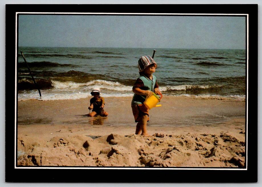 Child Playing with Pail on Sandy Beach, Atlantic Coast Postcard (ContD-91)