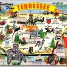 Greetings From Tennessee Map Postcard (X-12)