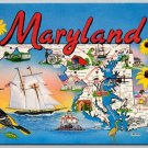 Maryland Map Postcard - State Bird Baltimore Oriole (OC-1)