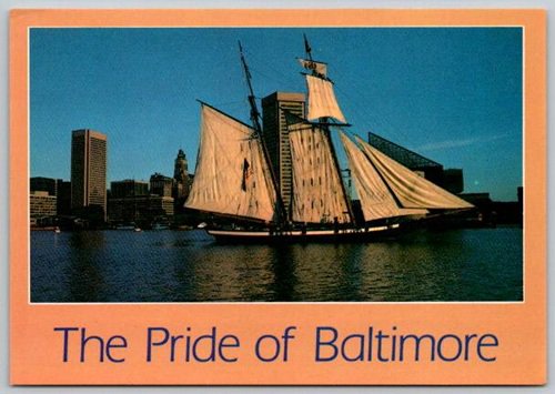 The Pride of Baltimore Maryland Clipper Schooner Postcard (ContE-67)