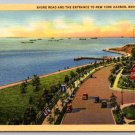 Brooklyn New York Shore Rd. to New York Harbor Postcard (X-194}