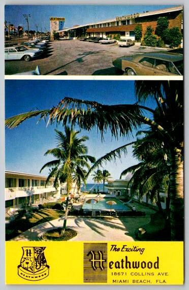 Miami Beach Florida Heathwood Motel & Pool Postcard (X-218)
