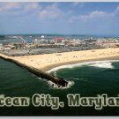 Ocean City Maryland Point of Inlet with Light, Amusement Park and Bay Postcard (ContF-29B)