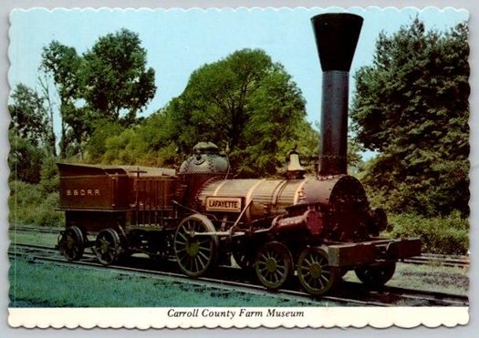 Baltimore Maryland Carroll County Farm Museum Lafayette Locomtive Train Postcard (Y-105)