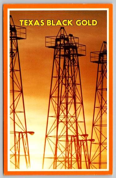 Texas Black Gold Oil Wells Postcard (Y-436)