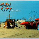 Ocean City Maryland 2nd St Ferris Wheel, Children Boat, Umbrella Stand Postcard