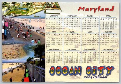 Ocean City Maryland 2004 Multi View Calender Beach Postcard - NOS