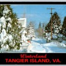 Tangier Island Virginia Snowy Wonderland Main St. Swain Mthodist Church Postcard (Y-552)