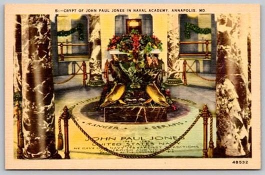 Annapolis Maryland Crypt of John Jones Naval Academy postcard (ecM350)