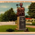 Annapolis Maryland Tecumseh Monument Naval Academy Postcard (ecM352)