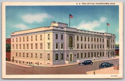 Youngstown Ohio U.S. Post Office Postcard (ecM360)