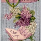 To My Valentine Lilac International Art Pub. Co.Vintage Emobssed Postcard (PCCA-11)