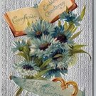 From thy Valentine Cornflower Int'l Art Pub. Co. Vintage Emobssed Postcard (PCCA-13)