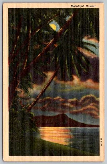 Moonlight Hawaii Night Volcano Postcard (PCCA-27)