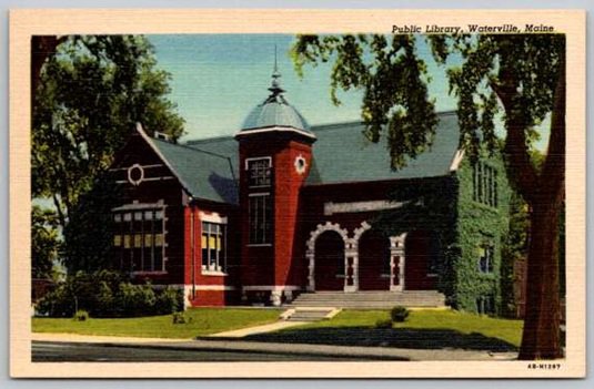 Waterville Maine Public Library Postcard (Z-277)