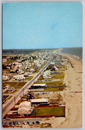 Bethany Beach Delaware Aerial View Looking North, Cottages, Beach Postcard (Z-291)