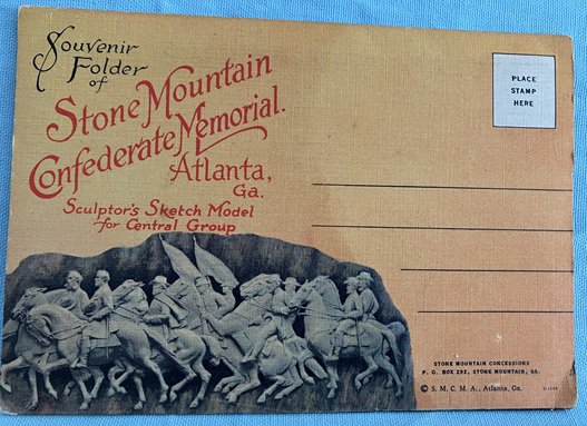 Stone Monument Confederate Memorial Georgia Souvenir Folder Postcard