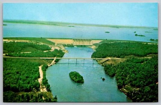Hartwell Dam Georgia and South Carolina, Savannah River Bridge Postcard (BB-467)