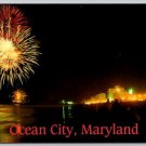 Ocean City Maryland Fourth of July Fireworks on the Beach - Night Postcard (ContG-335)