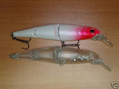 New! Double Jointed Unpainted Crankbait Lure Body. #17