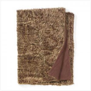 BROWN FULL SIZE FAUX FUR BLANKET   Retail: $119.95