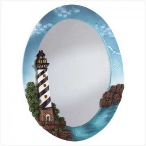 LIGHTHOUSE OVAL WALL MIRROR  RETAIL: $19.95