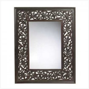 CARVED LEAF-FRAMED MIRROR  RETAIL: $149.95